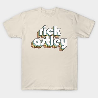 Rick Astley - Retro Rainbow Letters T-Shirt